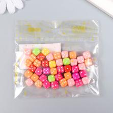 Бусины акрил "Игральный кубик" 8*8мм арт.7811816 ассорти/белый (20гр)