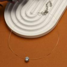 Кулон "Бусина" страза на леске 30см арт.4996813 серебро