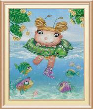 "М.П.Студия" арт.РК-481 "Фея на море" Набор для вышивания мулине на дизайнерской канве 32*27см