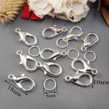 Карабин для бижутерии 18*10мм с кольцом арт.ФУ-11827 (50шт)