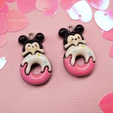 Подвеска акрил "Мышки" 21*25мм арт.ИВ-426 черный/микс