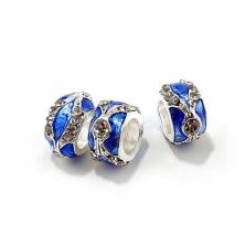Бусины металл для "Pandora"  7*13мм со стразами арт.PN-164 синий