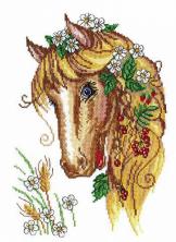 "М.П.Студия" арт.HB-198 "Лошадка Кокетка" Набор для вышивания мулине 32*22см