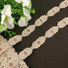 Кружево гипюр  20мм арт.TBY.HTEX.10.2 св.бежевый/св.коричневый