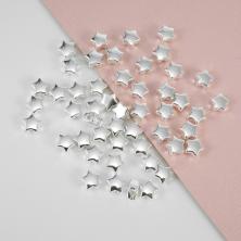 Бусины акрил "Звездочки" 6*4мм арт.SF-7292 серебро (50шт)