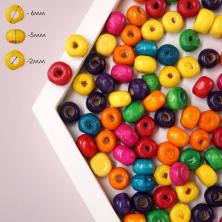 Бусины дерево  5*6мм арт.7709451 ассорти (280шт)