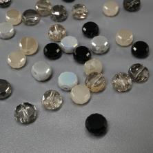 Бусины граненые стекло 8*4мм арт.ИВ-713 роз/беж АВ микс (30бусин)