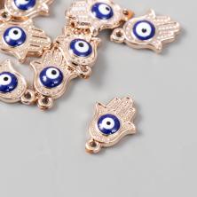 Подвеска "Рука Фатимы" пластик под металл  13*10мм арт.7812453 золото/микс