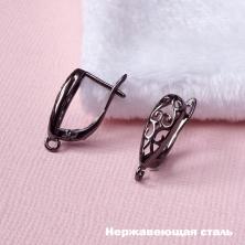 Швензы для сережек с английской застежкой из нержавеющей стали 20мм арт.ИВ-127 т.никель