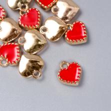 Подвеска "Сердце"  6*8мм арт.7356040 золото/красный