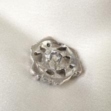 Пуговица со стразами 22мм арт.88015 серебро