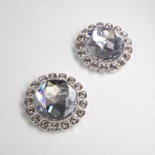 Серединка ювелирная металл 20мм арт.1900-014700 серебро/Crystal