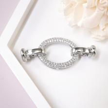 Застежка для браслета со стразами 23*18/5мм арт. ИВ-861 никель (нерж.сталь)