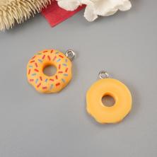 Подвеска акрил "Пончик" 19*22мм арт.ИВ-353 ассорти