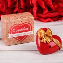 Подставка под благовония полистоун "Сердце" 5*4,5*1,5см арт.2621467