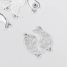 Коннектор "Инь-Ян" 21*25мм отв-е 2мм арт.7586247 серебро