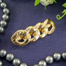 Зажим для волос металл  75мм "Цепь" арт.ФУ-11346 золото