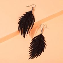 Серьги "Папоротник" 80*30мм арт.5434688 черный