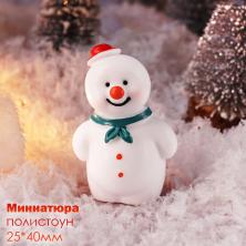 Новогодняя миниатюра Снеговик 25*40мм арт.ИВ-974 (пластик)