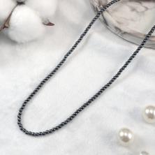 Бусины "Гематит"  "Шарик" 3мм 40см арт.ФУ-11863 т.серебро (140шт)