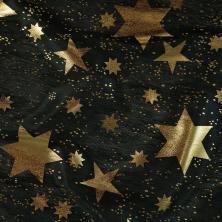 Трикотин 50*50см 100% п/э "Звезды" арт.9491063 черный/золото