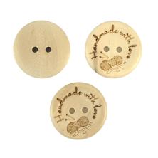 Пуговица дерево "Hand made with love" 25мм 40L арт.690 св.бежевый (9шт)