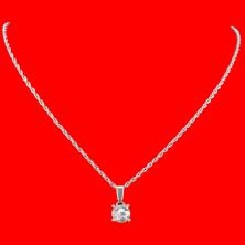 Подвеска с кристаллом 45см серебро арт.ФУ-9336