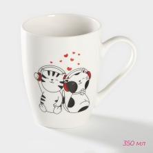 Кружка "Котики меломаны" 350мл 10,5*8*5см арт.4937782 фарфор