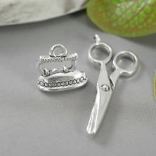 Набор подвесок "Ножницы и утюг" ассорти арт.ФУ-11381 серебро (2шт)