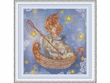 Набор для вышивания мулине М.П.Студия на дизайнерской канве "Ловец звезд" 26*26см арт.РК-514