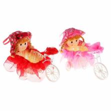 Велосипед с корзинкой "Девочка" 23*22*12,5см арт.106013