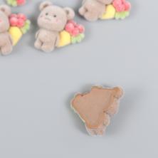 "Мишка с букетом" бархат 20*15мм арт.9424496