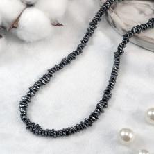 Бусины "Гематит" 6,5-9мм 40см арт.ФУ-11862 т.серебро (156шт)