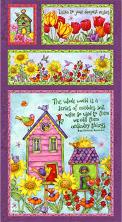 Ткань для пэчворка 60*110см Peppy Birdhouse Garden Panel арт.4548