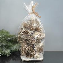 Набор шишек натуральных 3-7см арт.103358 золото хамелеон (10шт)