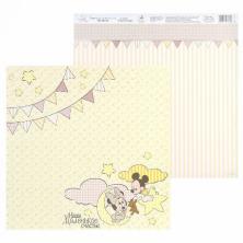 Бумага двусторонняя 29,5*29,5см "Микки Маус и друзья. Наше маленькое счастье" 160гр/м арт.1127316