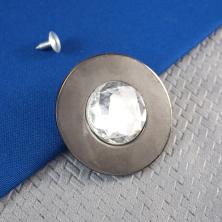 Пуговица джинсовая со стразами 40мм арт.ФУ-7610 т.никель