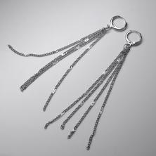 Серьги с цепочкой 1,5*10см арт.ИВ-492 серебро (нержавеющая сталь)
