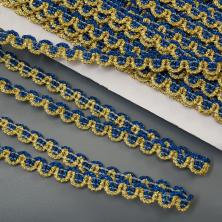 Тесьма с люрексом  8мм арт.10859533 синий/золото