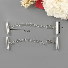 Застежка 20мм с удлинителем 50мм арт.ИВ-300 никель