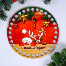 Заготовка для вязаной сумки дерево круг 