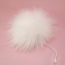 Помпоны натур. мех (кролик) 100мм белый