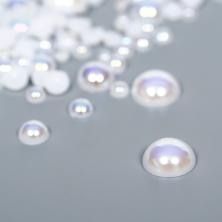 Полубусины "Круг" 3-10мм арт.ФУ-3323 бел.перл. (10гр)
