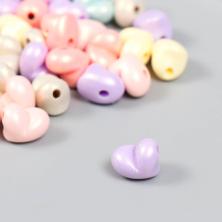 Бусины акрил "Сердце" 12*10*9мм отв-е 2мм арт.9410864 перламутр/ассорти (20гр)(40шт)