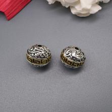 Бусины металл 11,5мм арт.ИВ-505 никель/золото