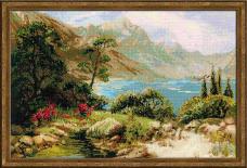 1397 "Горное озеро" Набор для вышивания мулине "Риолис" 60*40см