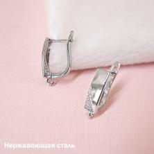 Швензы для сережек с английской застежкой из нержавеющей стали 17мм арт.ИВ-432 никель