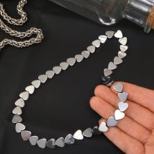 Бусины гематит "Сердечки" 10*9мм 39см арт.ФУ-11860 серебро (44шт)