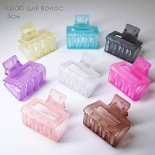 Краб для волос каучук  3,0см арт.ФУ-11589 ассорти