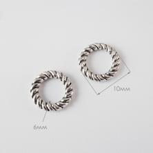 Кольцо металл литое рифленое 6,0*1,5мм арт.ИВ-799 никель